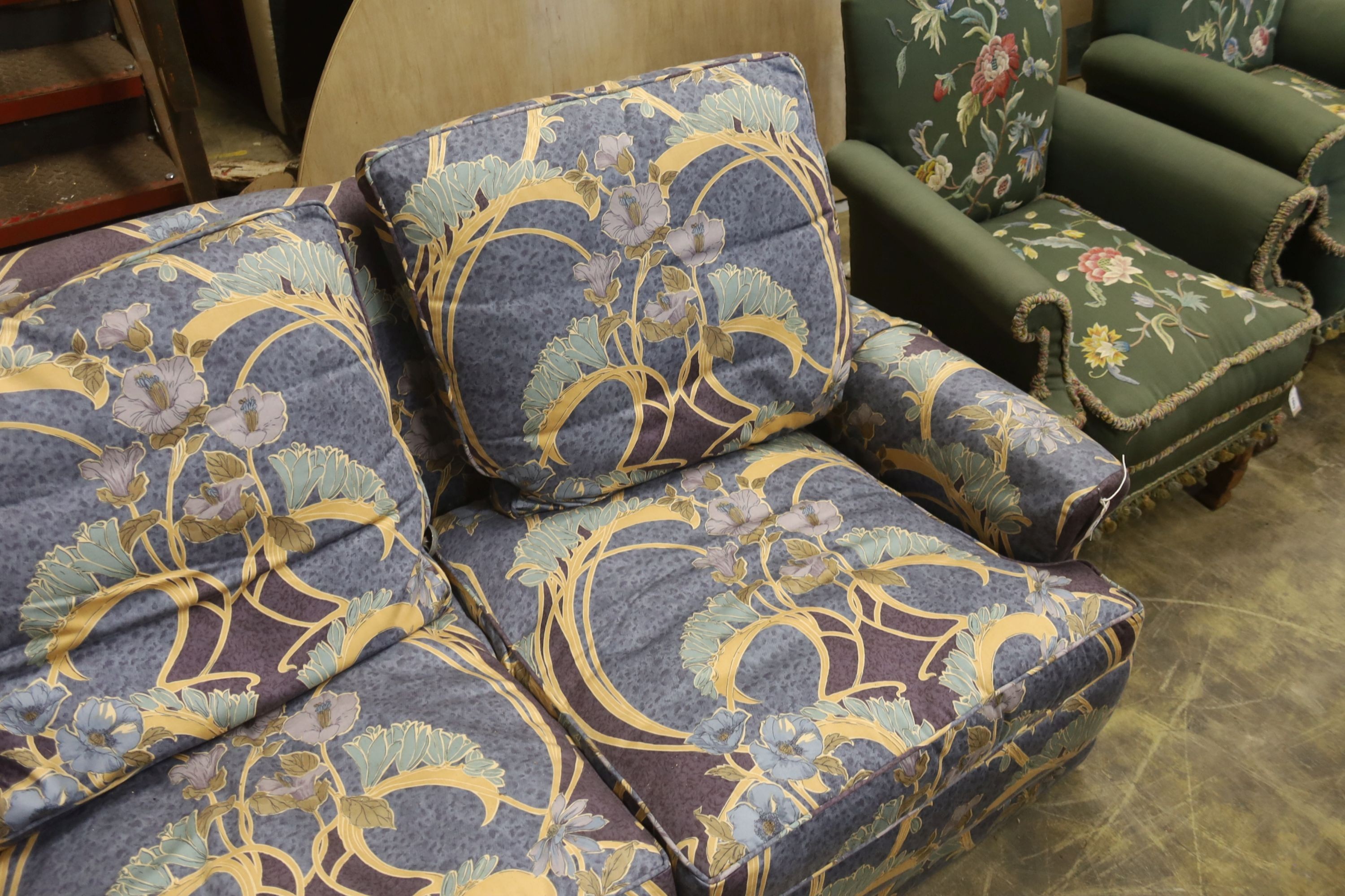 A John Lewis three seater sofas, length 210cm, depth 92cm, height 85cm